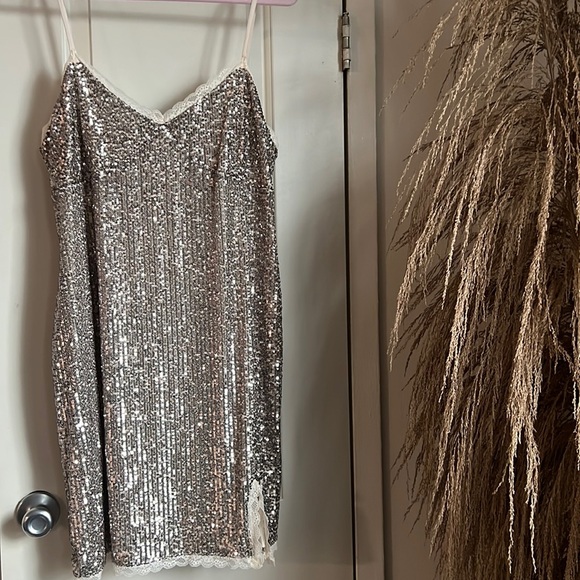 Wild Fable Silver Sequin Dress - Picture 1 of 7
